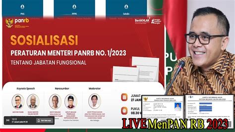 🔴live Dari Menpan Rb Sosialisasi Permenpanrb No 1 2023 Tentang