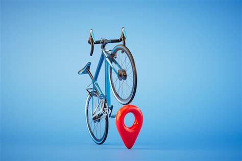 Premium Photo Address Delivery Bike And Gps Point On A Blue