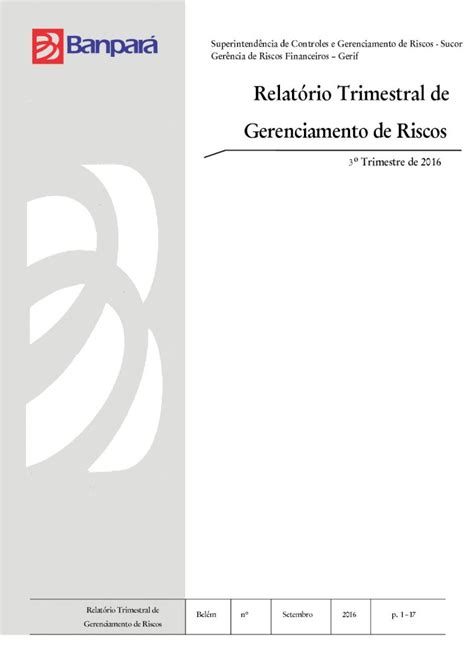 PDF Relatório de Gerenciamento de Riscos 3º TRIMESTRE 2016