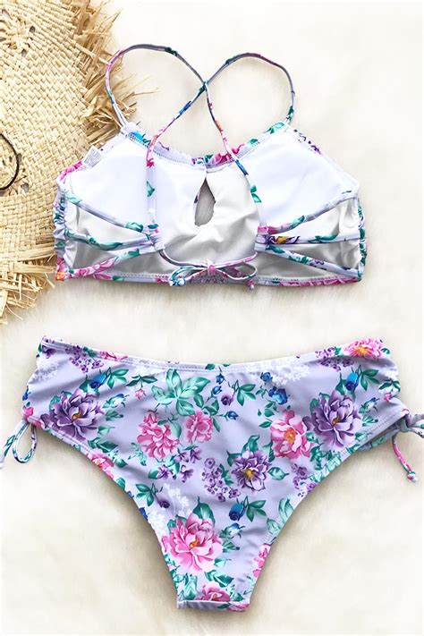 Wisteria Blossom Print Bikini Set