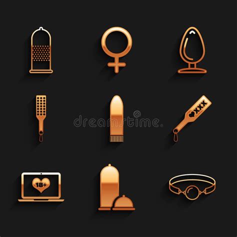 Set Vibrator Condoms Safe Sex Silicone Ball Gag Spanking Paddle Laptop With Plus Content