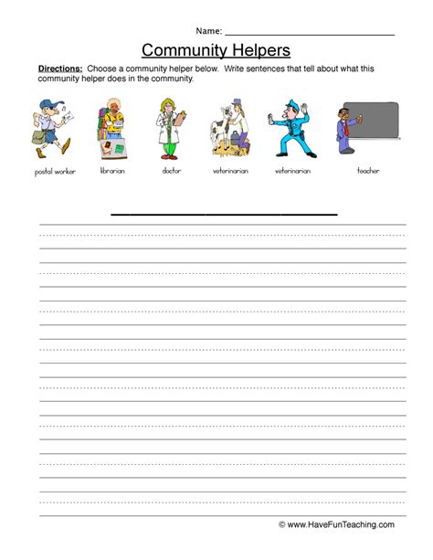 Community Helpers Worksheet Third Grade