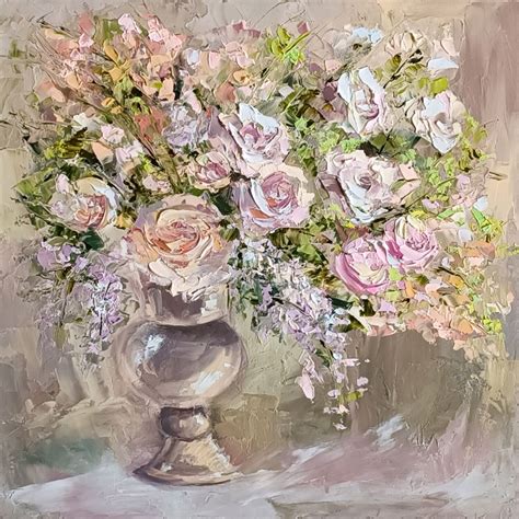 Картина розы букет цветов картина маслом на заказ в интернет-магазине ...