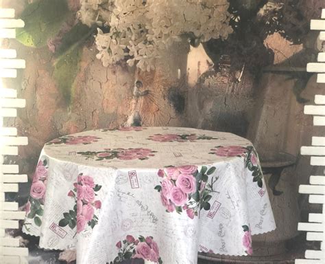 Скатерть клеенка круглая 140*140 СМ Розы водоотталкивающая - купить в ...