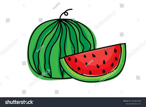 hand drawn cute watermelon good  stock vector royalty