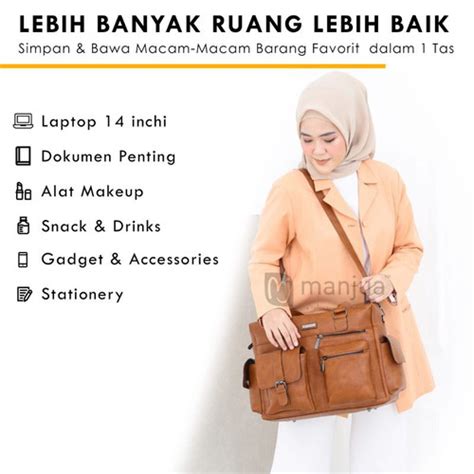 Jual Terra Bag By Manjua Tas Kerja Muat Laptop Inch Cokelat