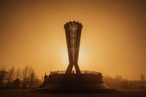 shymkent kazakhstan january   monument altyn shanyrak