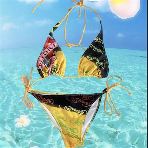 Ed Hardy Bikini Gorgeous Vintage Ed Hardy Bikini Depop