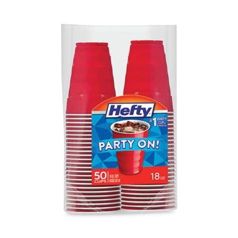 Rfpc21895 Hefty® C21895 Easy Grip Disposable Plastic Party Cups 18 Oz Red 50 Pack 8 Packs