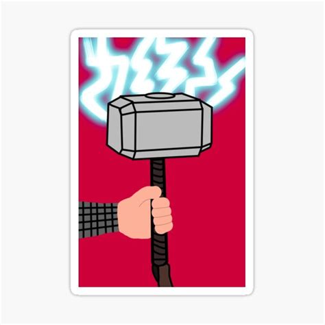 Mjolnir Minimalist Sticker For Sale By Designbyoswald Redbubble