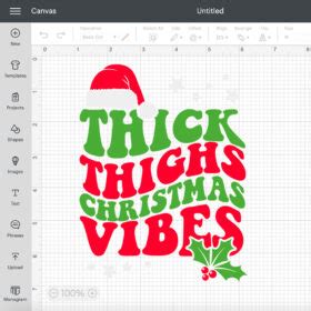 Thick Thighs Christmas Vibes Svg Retro Christmas Design Svg Cut Files