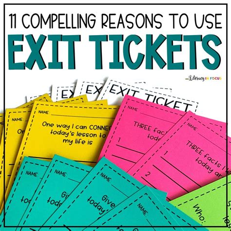 11 Compelling Reasons To Use Exit Tickets Literacy In Focus