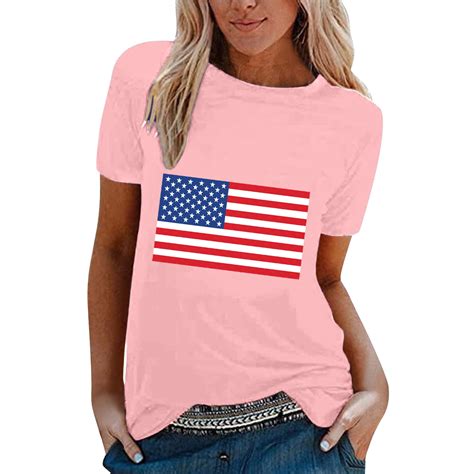 Gyujnb American Flag T Shirt Women 4th Of July Shirts Patriotic Shirt Raglan Short Sleeve