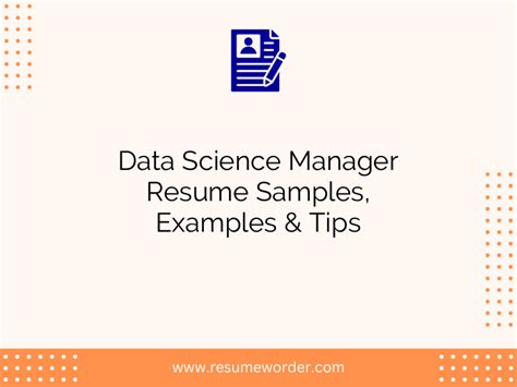 Data Science Manager Resume Samples Examples Tips ResumeWorder