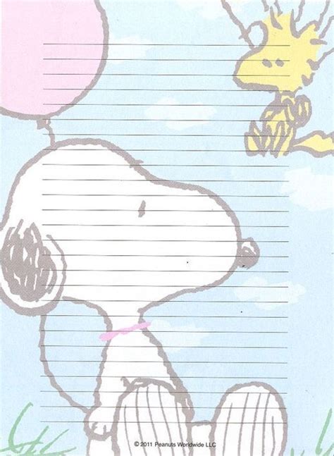 Snoopy Memo Paper Writing Paper Printable Stationery Free Printable