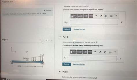 Solved Problem Determine The Normal Reaction At A Chegg