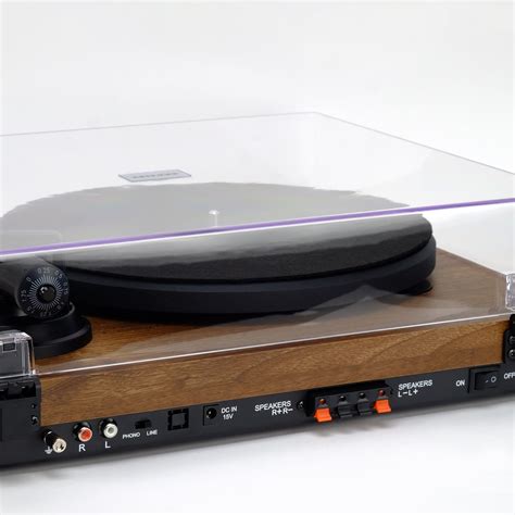 Crosley C62 Walnut Shelf System Turntable and Speakers