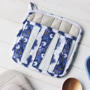 Modern Potholder Sewing Pattern Diy Hot Pads Handmade Kitchen Gift Home Cook Chef Gift