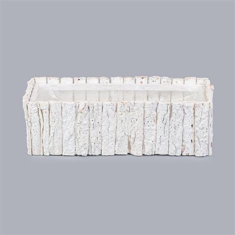 Cos Pentru Flori Tip Jardiniera Alb 7326 Naturart