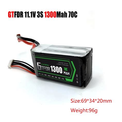 GTFDR 1300mAh 3S 70C 11 1V Lipo Battery Li Po For QAV210 250 FPV Racing