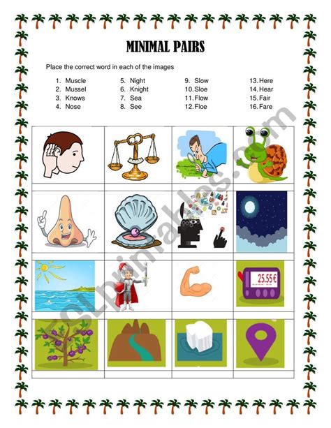 MINIMAL PAIRS ESL Worksheet By ADLIH Worksheets Library