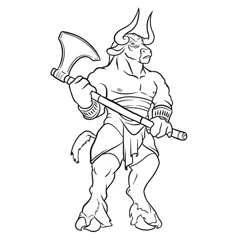 How To Draw A Minotaur Sketchok Easy Drawing Guides