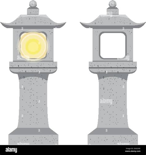 Traditional Japanese Stone Lantern Illustration Stock Vector Image