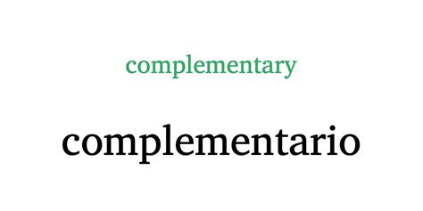 Learn Spanish Words On Twitter Complementario Complementary