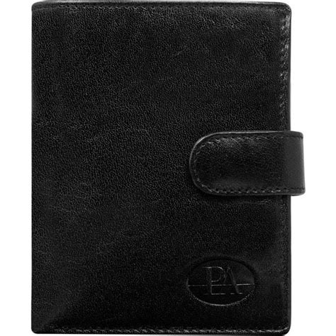 Мужское портмоне кожаное черное вертикальное на кнопке Factory Price ...