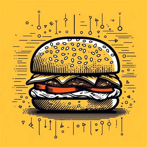 Premium Ai Image A Drawing Of A Burger With A Picture Of A Person On It