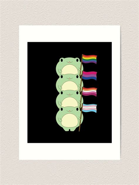 Cute Frog Pile Pride Froggy Lesbian Pride Flag Art Print For Sale By Skr0201 Redbubble