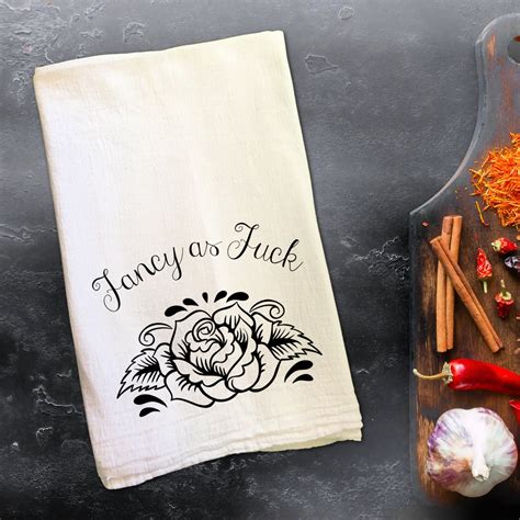Fancy As Fuck Floral Tea Towel Etsy