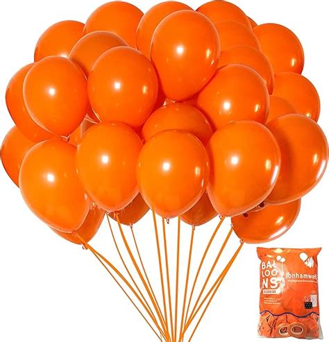 Jonhamwelbor Orange Balloons 12 Inch 100 Pack Orange Latex Balloons Helium For