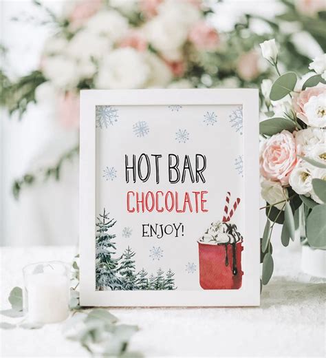 Hot Cocoa Bar Sign Printable Hot Chocolate Bar Sign Holiday Baby