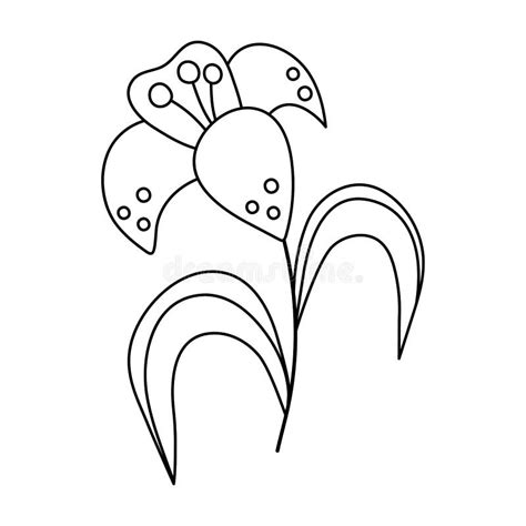 Vector Black and White Lily Icon. Easter Symbol Flower Outline