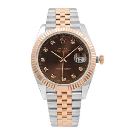 Rolex Datejust 41 Steel 18 Karat Gold Champagne Diamond Dial Men S Watch 126333 At 1stdibs Men