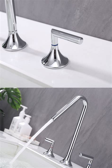 Curve Design Basin Faucet Hot Cold Water Mixer Tap Double Handle