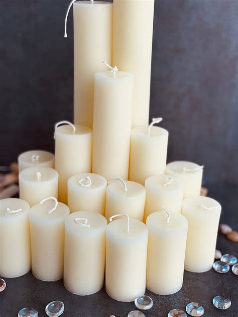 White Beeswax Candle 2 Inch Wide Pillar Candle Organic Etsy