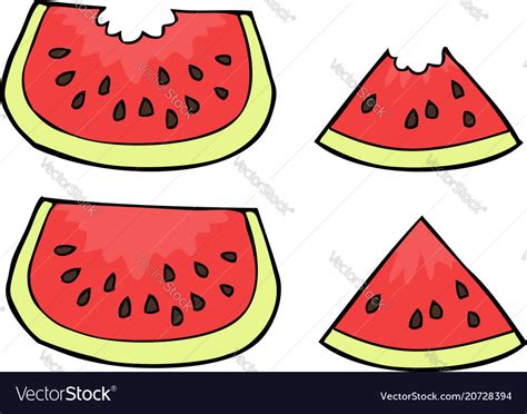 Doodle Watermelon Slices Royalty Free Vector Image