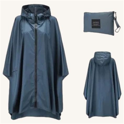 Poncho De Pluie Bleu Marine Poncho Bohème