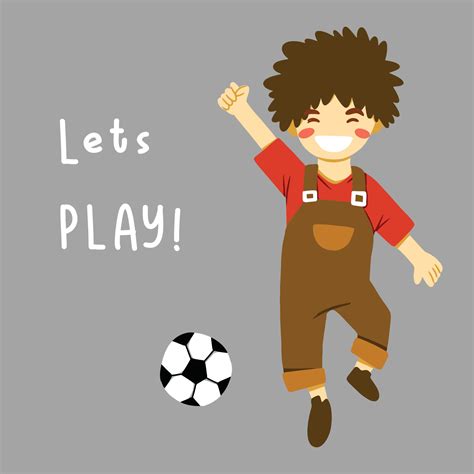 Lets Play Vector Illustration Of Kids Playing Soccer In Water Color