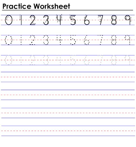 Free Printable Number Writing Practice Sheets