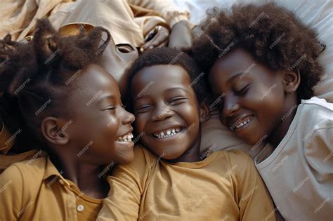 Premium Photo Three Happy Black Kids