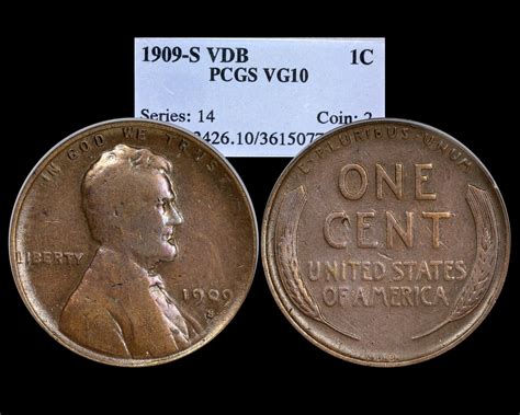 S Vdb C Lincoln Wheat Cent Pcgs Vg Od Blue Holder Scratch Is