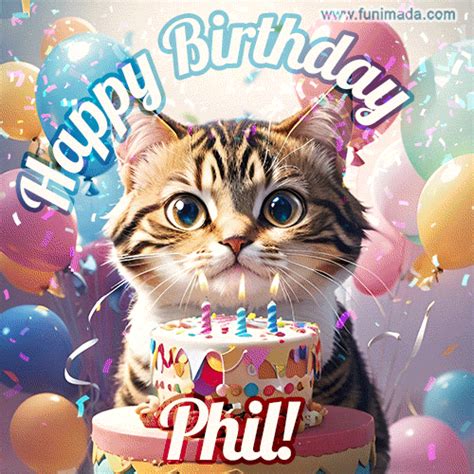 Cat Themed Happy Birthday Phil  Download On