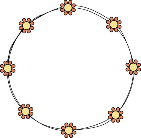Free Clip Art Circle Flower Frame Png Free