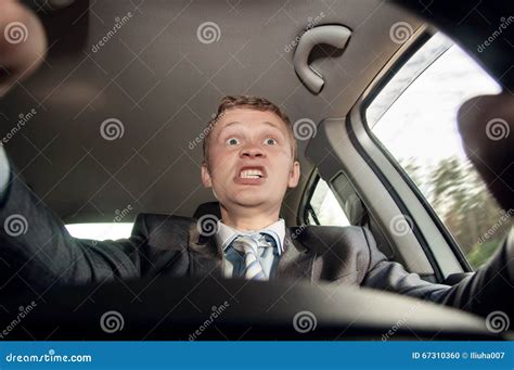 Angry Driver On The Road Driving A Car Stock Photo Image Of Rider