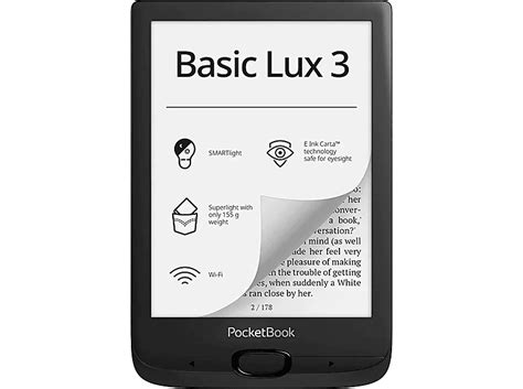 E-book - POCKETBOOK PB617-P-WW, 6 ", 8 GB, 212 ppp, E Ink Carta™, Negro ...