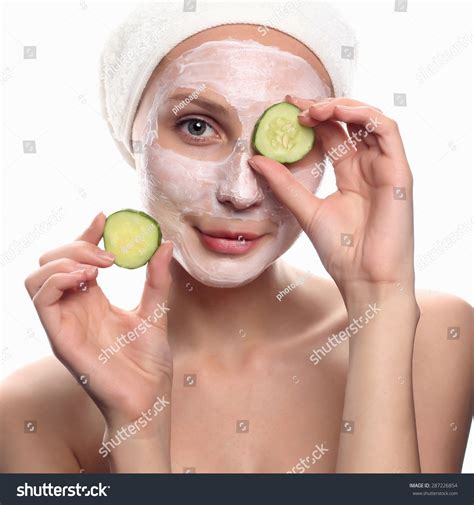 Naked Girl Towel On Head Touches Stock Photo 287226854 Shutterstock