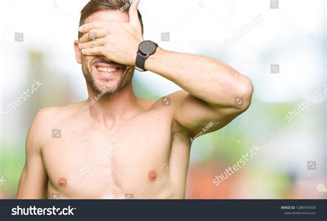 Handsome Shirtless Man Showing Nude Chest Stock Photo Shutterstock